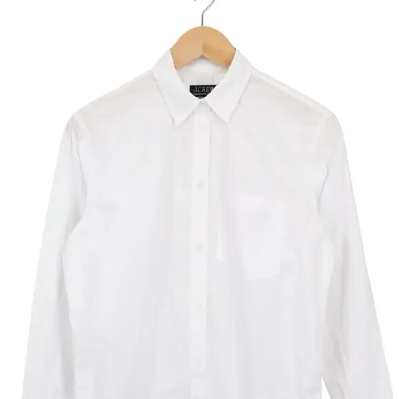 J.Crew Women's Garcon Classic Shirt In 100% Cotton Poplin White Size 2 - Picture 5 of 9